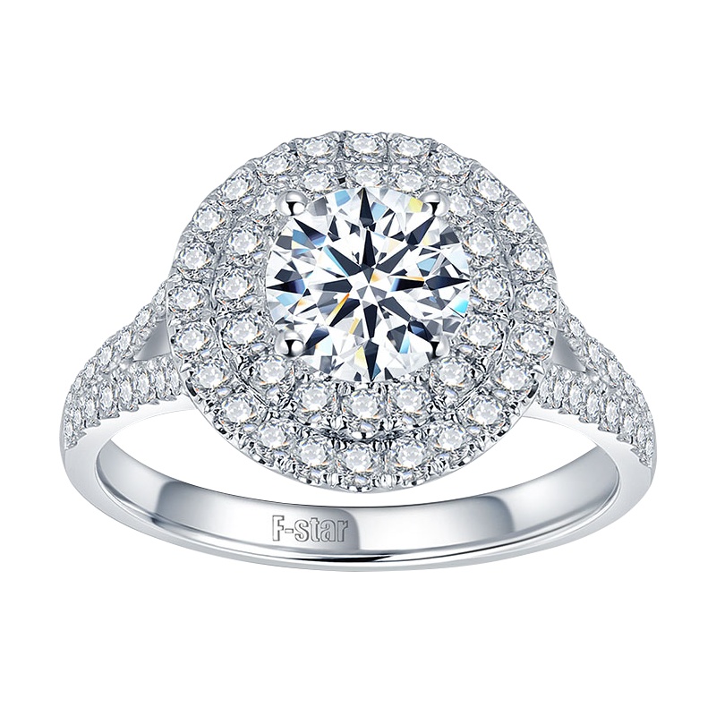 恒久之星 18K金2克拉效果 钻石钻戒 女款结婚戒指 18K金共63分(23+40)SI/DE