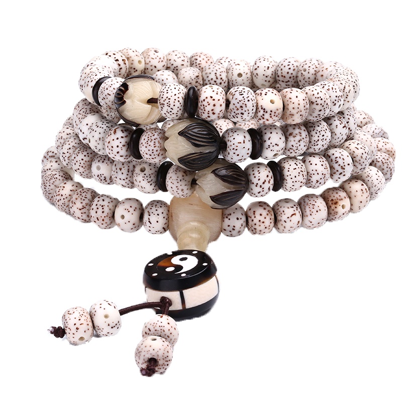 月印百川 星月菩提108颗佛珠手链 男女款佛珠手串莲花白菩提根多圈手链