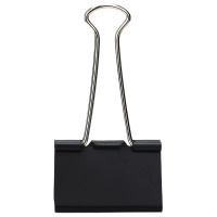 得力8566-6#黑色长尾票夹15mm筒装(黑)(60只/筒)`