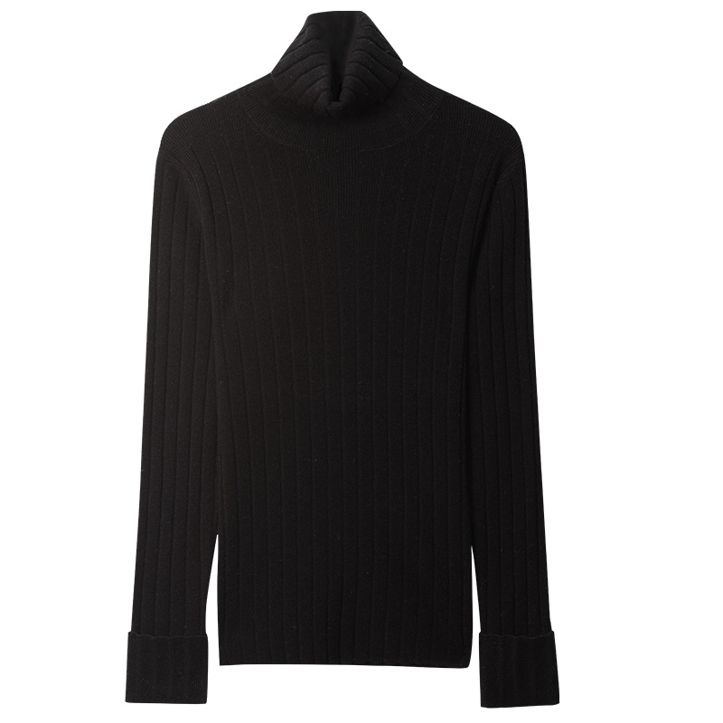 金菊秋冬新款毛衣纯色两翻领百搭羊毛衫女