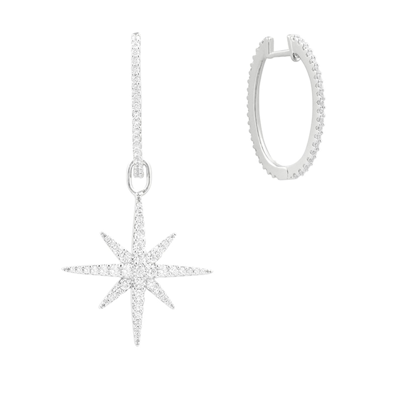 apm MONACO[baby同款]不对称镶晶钻流星耳环925银耳饰气质宴会耳坠女士首饰奢华贵族AE10964OX