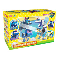 灵动创想(LDCX)帮帮龙出动 幼儿早教益智儿童玩具变形机器人警车 迷你变形系列警察队套装5970