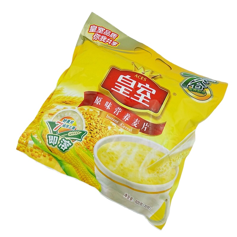 皇室 原味营养麦片600g袋 早餐冲饮免煮谷物即食小袋装