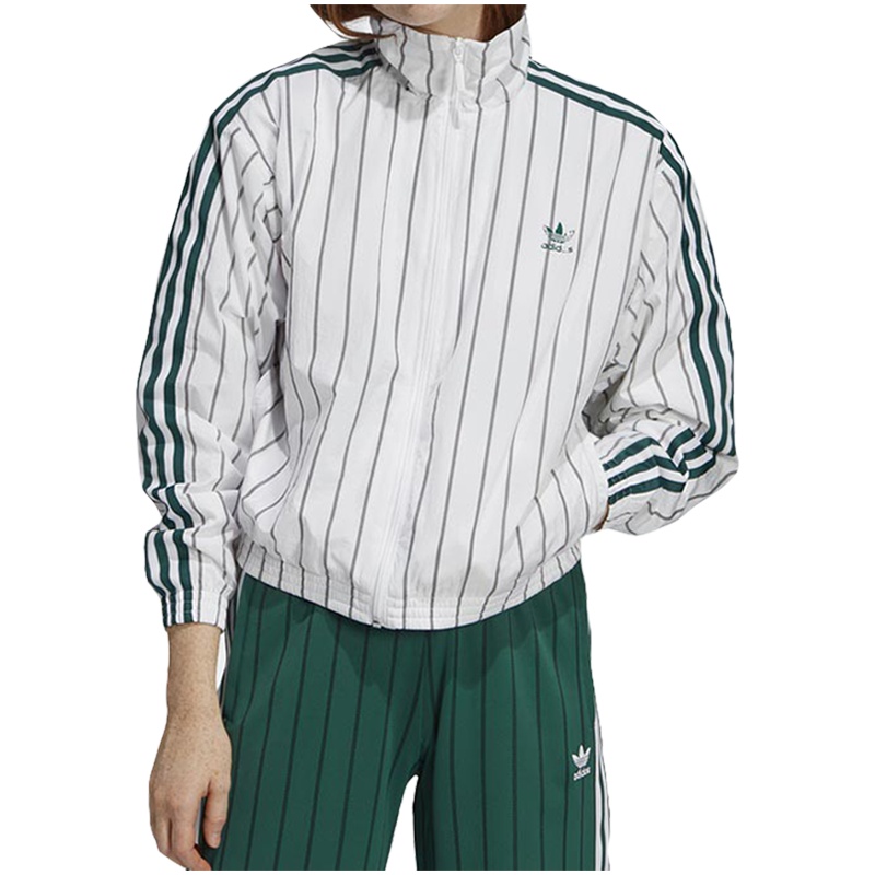 adidas阿迪达斯三叶草女装防风服休闲条纹夹克DU9925