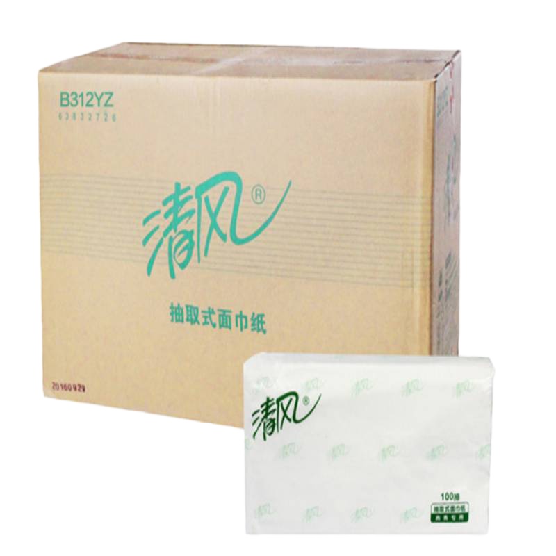 清风商务抽纸 B312YZ 100抽 96包/箱