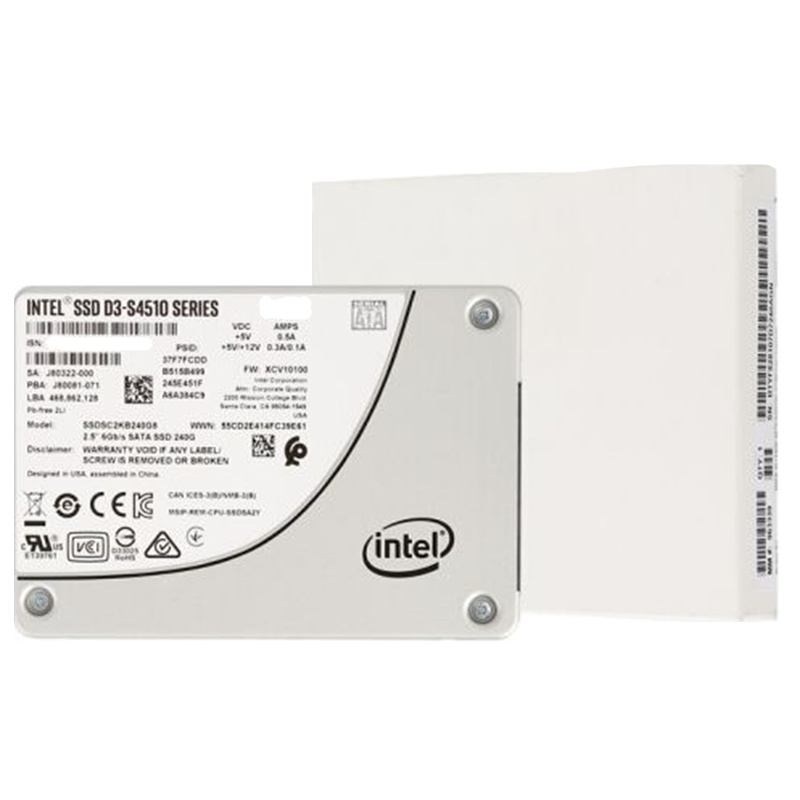 英特尔(Intel) S4510 3.84TB SATA3.0接口 2.5英寸 数据中心 企业级 SSD 固态硬盘 ( SSDSC2KB038T801 )