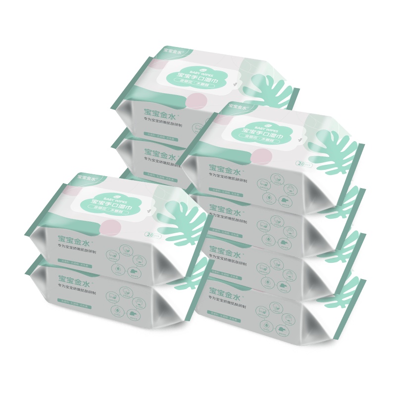 宝宝金水婴儿湿巾湿纸巾宝宝高级加厚手口湿巾纸 新生儿卫生湿巾柔湿巾 宝宝手口湿巾 20抽*12包
