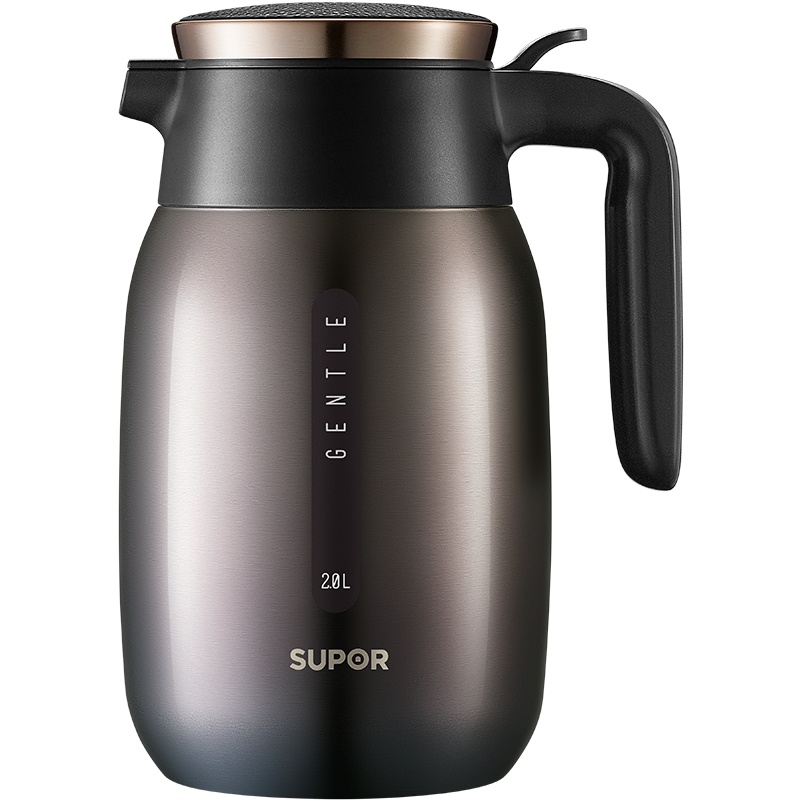苏泊尔(SUPOR)家用真空保温壶KC20BK1暖瓶保温大容量办公居家安全健康304不锈钢隔热长效保温热水瓶2.0L