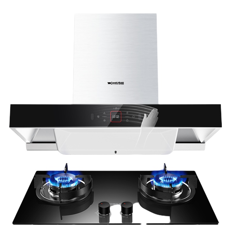 德意(DE&E)T6系列21立方家用抽油烟机 830pa大风压欧式挥手自清洁 大火力燃气灶烟灶套装 828A+772A