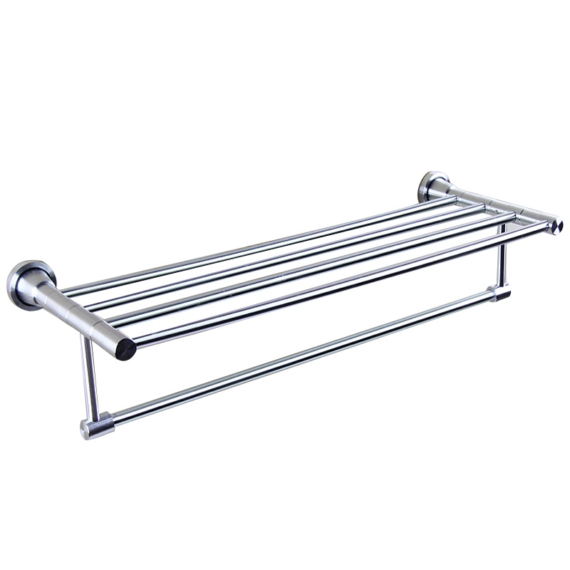 太空铝毛巾架双层浴巾架加厚毛巾杆浴室置物架毛巾挂拉丝不沾指纹卫生间五金挂件