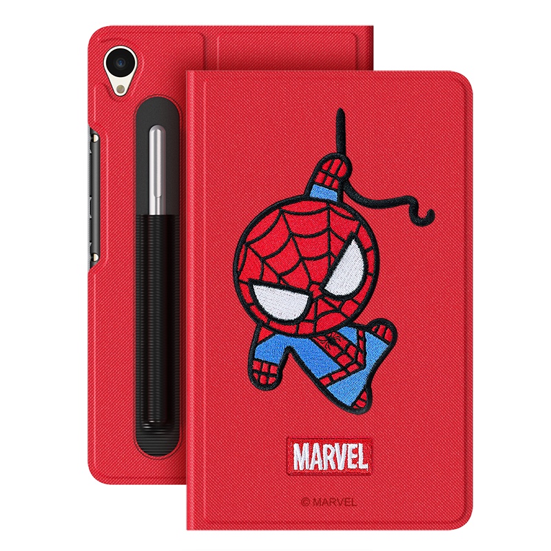 ESCASE 华为M6平板电脑保护套8.4英寸壳2019年新款 硅胶软边全包防摔刺绣工艺 红色蜘蛛侠