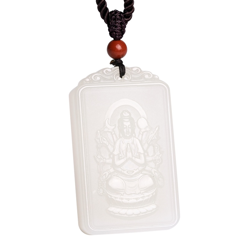 印象眸 和田玉八大守护神吊坠羊脂白玉生肖守护神玉石吊坠 附送证书