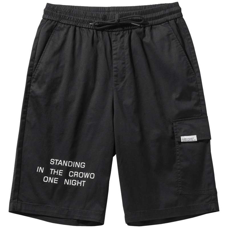 千纸鹤男士直筒五分裤2019夏季新款韩版潮流休闲宽松短裤90215