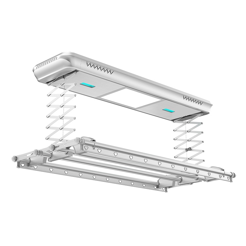 好易点电动晾衣架 阳台升降伸缩晒衣架 智能遥控晾衣杆 四杆照明杀菌晾衣架 E51/A 雅典银