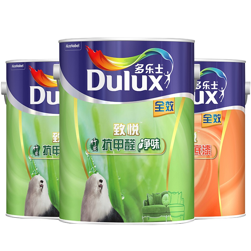 多乐士(Dulux)致悦竹炭抗甲醛净味全效 内墙乳胶漆 油漆涂料 墙面漆A742+A748套装15L