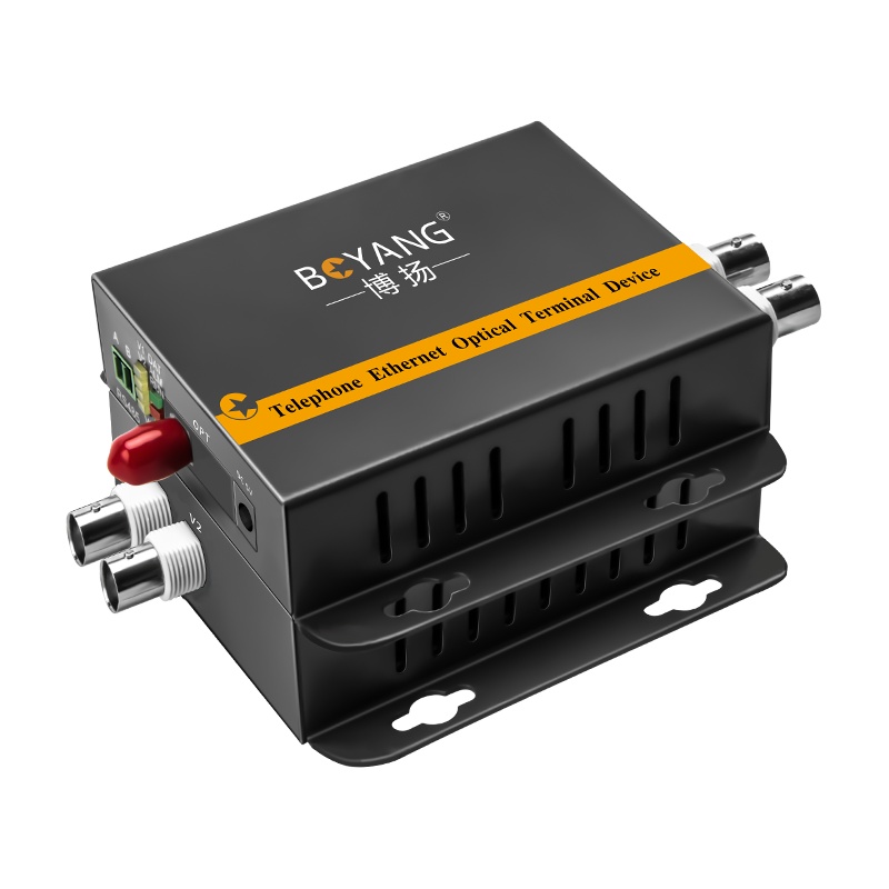 博扬(BOYANG)模拟视频光端机2路视频+1路485反向数据 光纤收发器延长器 单纤单模FC接口 1对 BY-2V1D