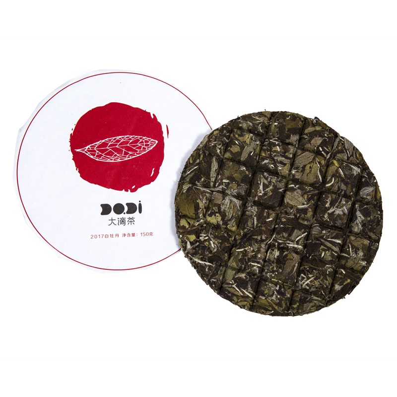 尖选大滴茶 一级白牡丹2017年福鼎白茶150克手掰老白茶茶饼 核心原产地 一品一码 扫码溯源