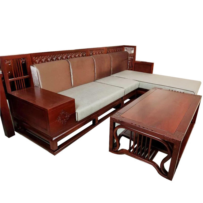 【定制请咨询客服】金明豪 厂家定制 工厂直销进口红花梨框架 高密度海绵客厅现代中式沙发沙发组合现代中式可定制