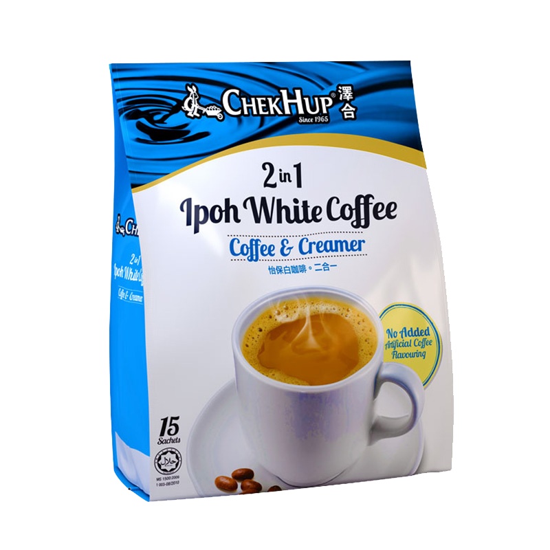 马来西亚原装进口 泽合怡保二合一白咖啡 速溶咖啡粉420g(12包)内附冰糖包冲调饮品袋装