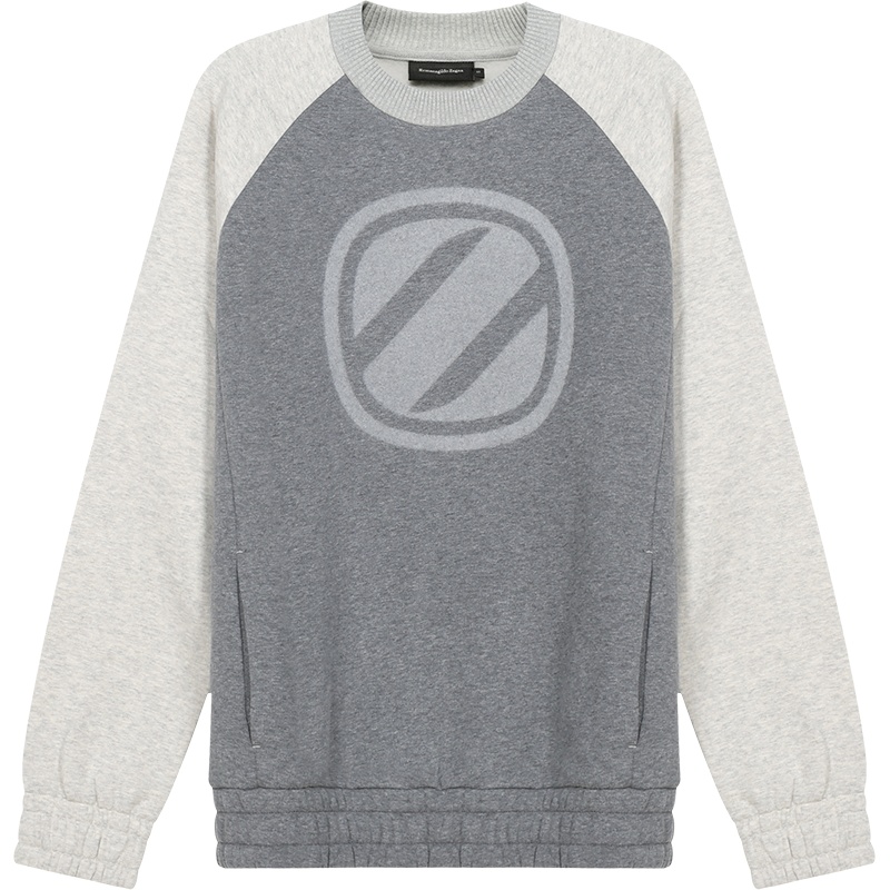 杰尼亚 Ermenegildo Zegna 男士棉质加绒款圆领长袖卫衣运动衫N6ML01160