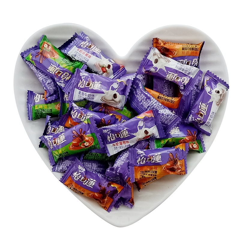 怡口莲夹心糖经典原味美味榛仁柔滑牛奶巧克力夹心太妃糖零食品散装结婚喜糖500g