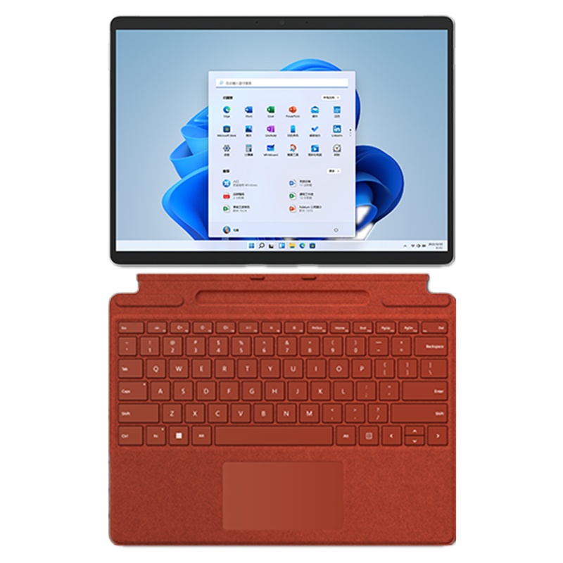 [配原装波比红键盘]微软(Microsoft)Surface Pro8 16G 512G 11代i7-1185G7 二合一平板电脑 亮铂金石墨灰 13英寸窄边框触屏轻薄本笔记本电脑