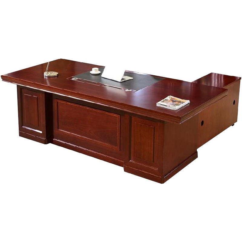 创世人 办公室办公桌老板桌职员家具家用电脑桌主管桌带抽屉大气油漆大班台