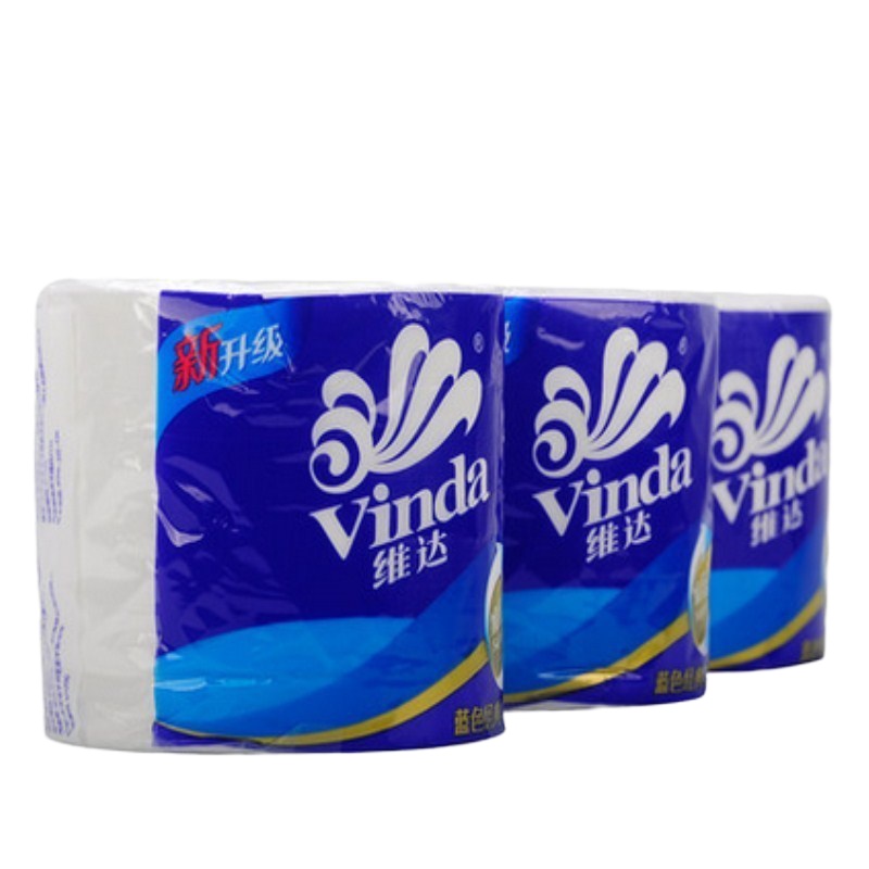 维达(Vinda) 蓝色经典柔韧有芯卫生纸 四层大卷纸 200g*10卷筒纸巾