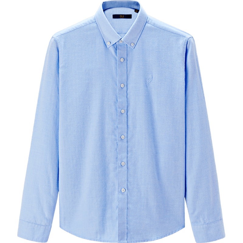 HLA海澜之家简约净色长袖休闲衬衫2019秋季时尚水洗长衬男 HNEAD3R117A