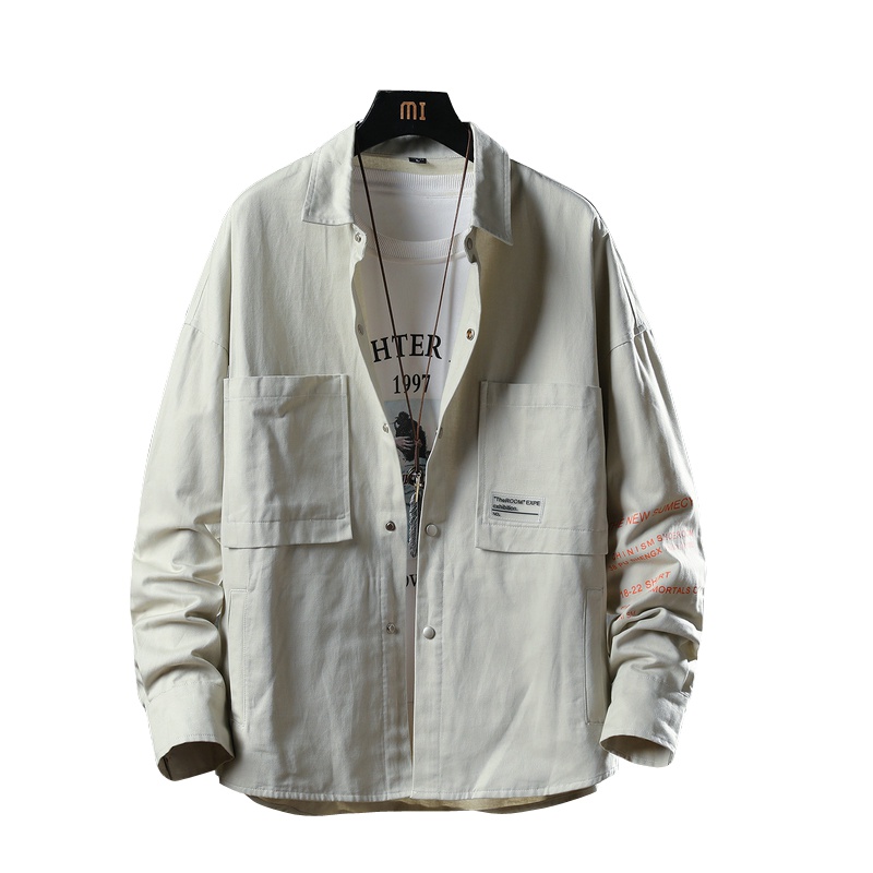 奥朗奴(AOLANGNU)男士工装翻领外套春秋季2019新款潮流夹克男休闲帅气男装衣服