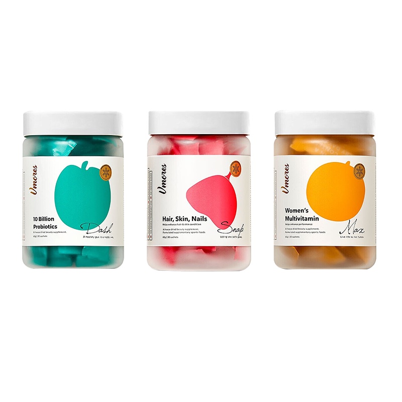 三件礼盒装 | Vmores 维多氏 100亿益生菌冻干 女性复合维他命冻干 胶原蛋白冻干 60g(30包)