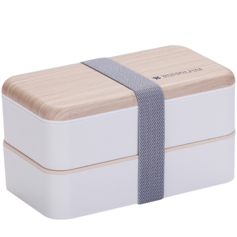 贝瑟斯 可微波炉加热木纹质感饭盒学生上班族带饭便当盒