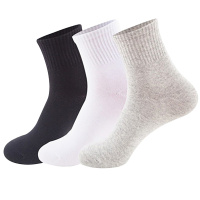 苏宁宜品棉袜男短筒休闲百搭运动中筒春秋冬男士袜子韩版潮流防臭透气四季