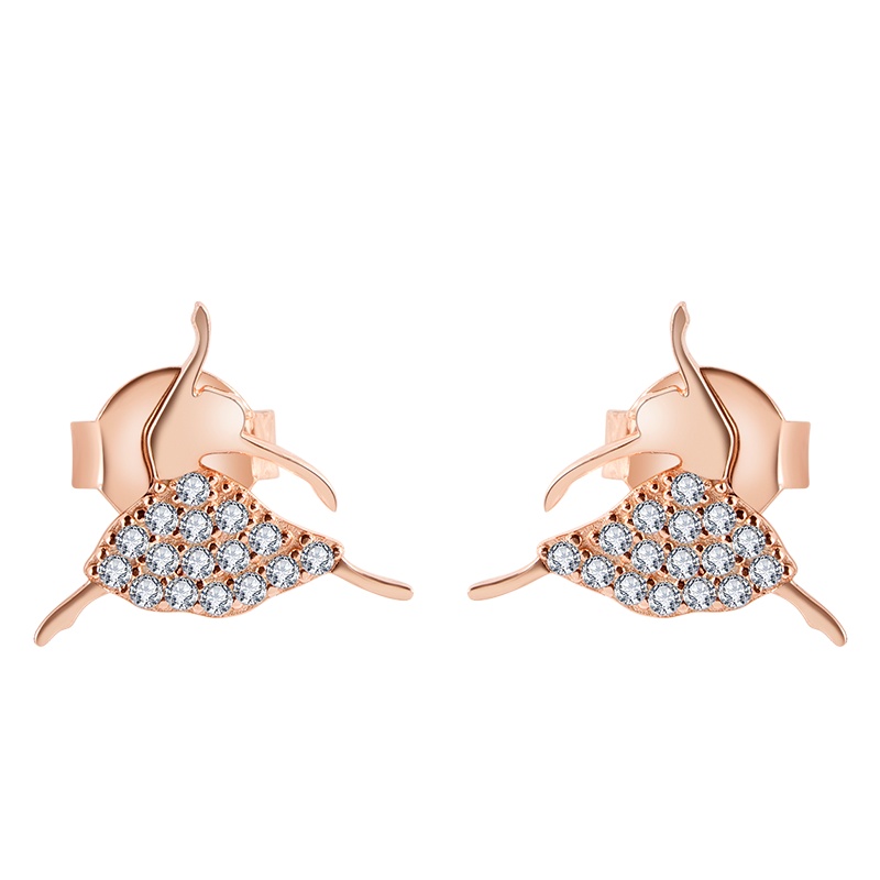 MY FASHION DESIGN S925银 镶嵌锆石shishang清新简约系列芭蕾女孩mini 耳钉 MYE182