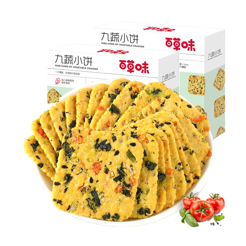 百草味 蔬菜薄脆饼干180g*2袋