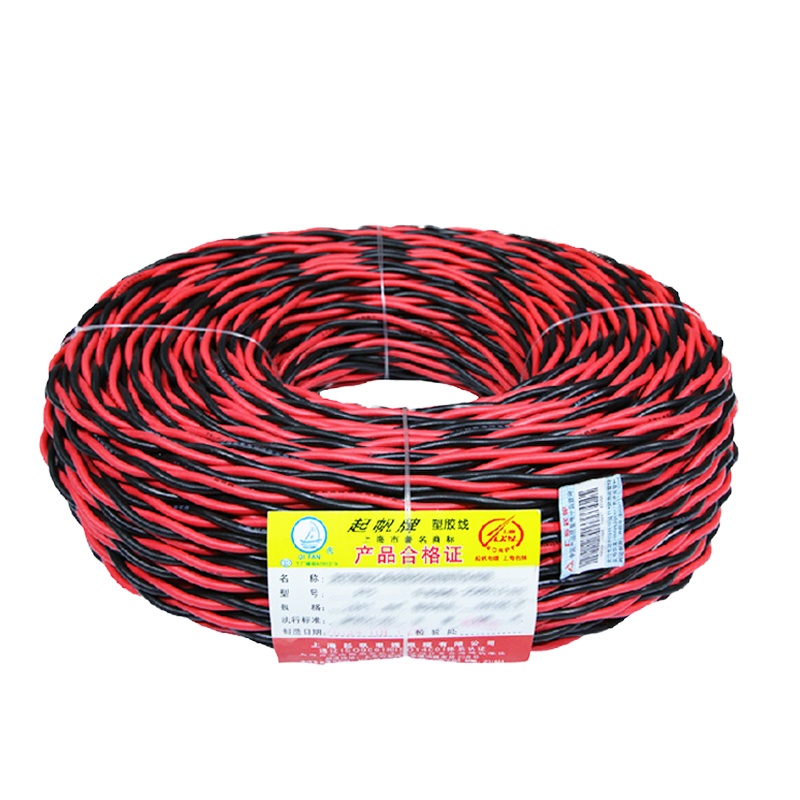 起帆(QIFAN)电线电缆 ZB-RVS2*1.5平方双绞线 家装B级阻燃国标电源花线 铜芯软线 红黑 100米