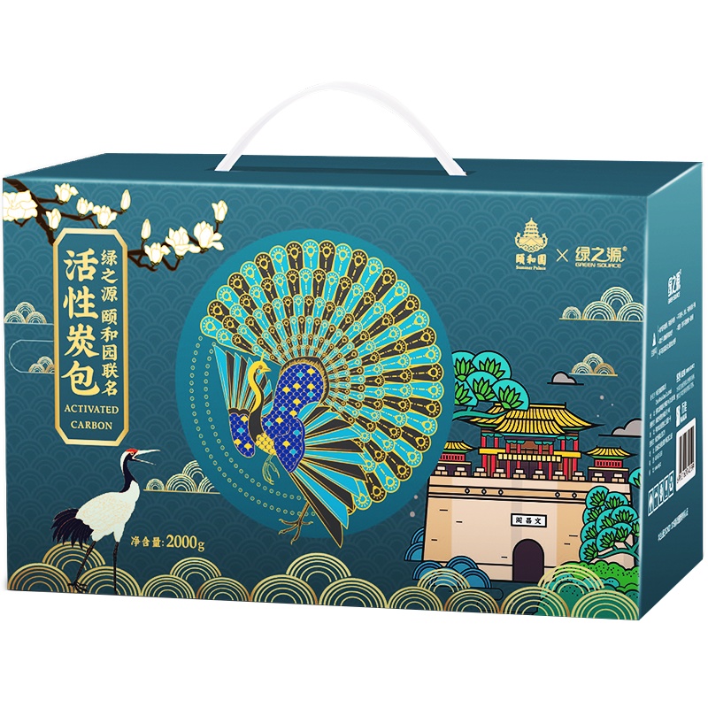 绿之源 颐和园联名款活性炭包2kg (100g*20)国韵之美文化传承寓意吉祥 健康生活 除甲醛清除剂