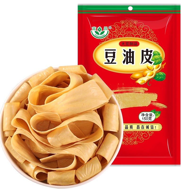 富昌豆油皮150g豆腐皮特产豆油皮干货腐竹火锅凉拌正宗制品豆皮