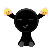 火豹可爱卡通通用汽车载手机支架重力感应出风口支持导航创意支撑架 坏笑鸭重力支架手机座