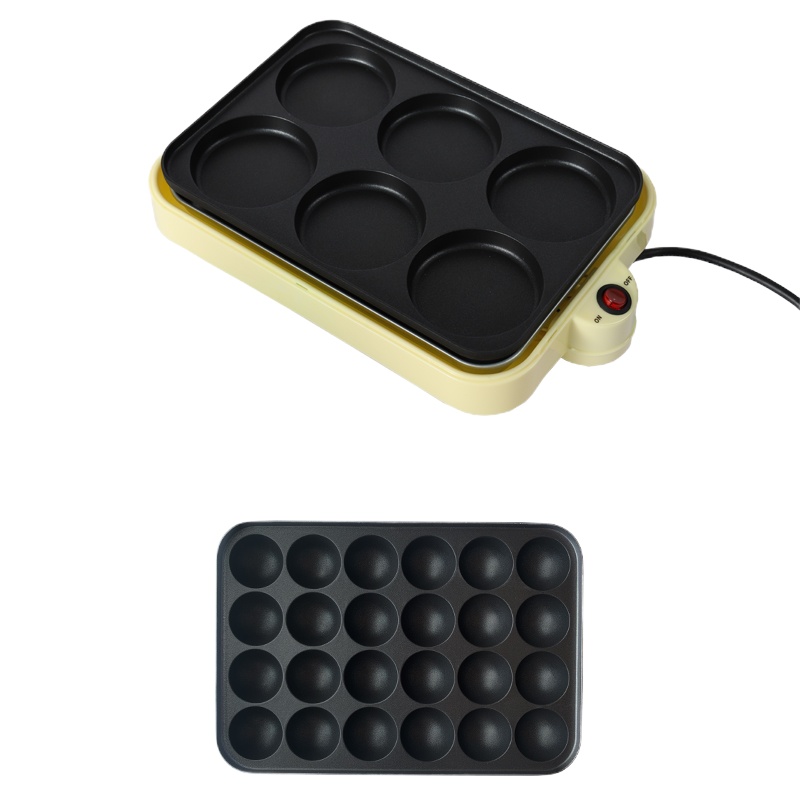 煎蛋纳丽雅全自动早餐机家用煎蛋机蛋饺鸡蛋汉堡机商用荷包蛋小型锅 6孔圆盘+24孔丸子盘