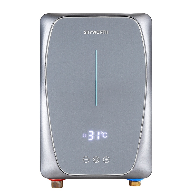创维(Skyworth) 即热式电热水器小型家用卫生间即开即用速热非储水6000W大功率 D805深灰色 (自行安装)