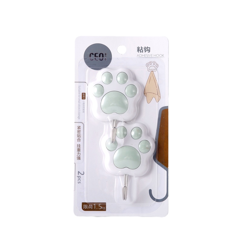 希艺欧粘钩 方便收纳稳固好用不留痕防滑圆头4只装颜色随机