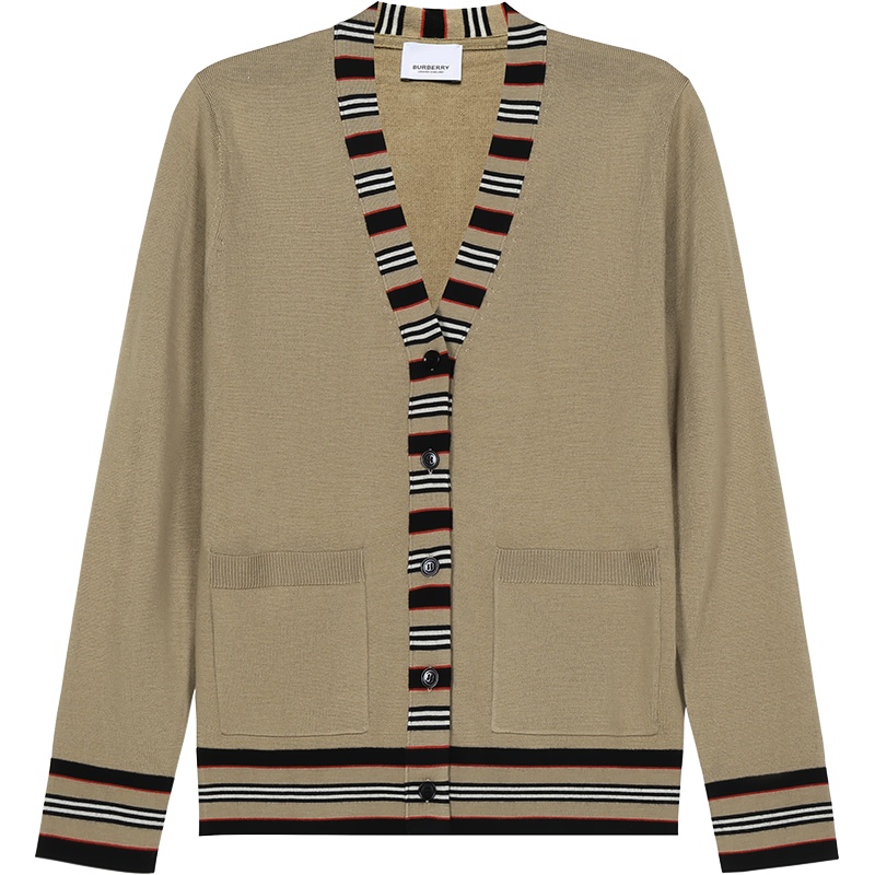 BURBERRY 博柏利 女款 羊毛长袖V领针织开衫羊毛衫 80106061