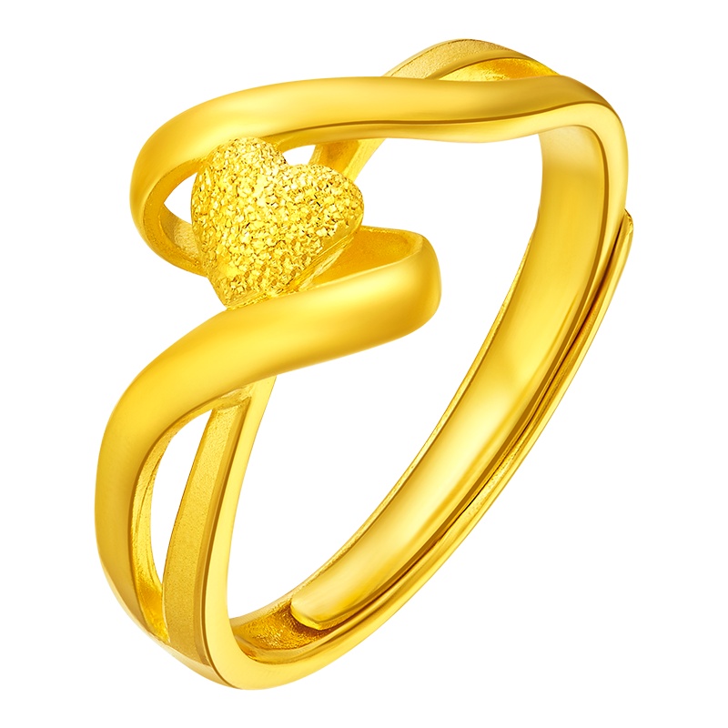 周大福环绕心足金黄金戒指Plus计价（足金工费68元）F197123