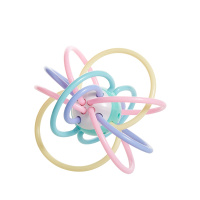 婴蓓 婴儿牙胶宝宝咬咬胶磨牙棒曼哈顿手抓球3-6-9-12个月益智摇铃玩具TPU/PC材质