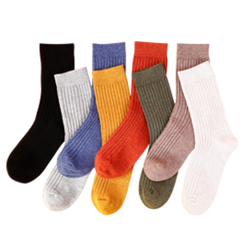 蓓乐妃2020新款女士袜子女棉袜时尚百搭韩版森系堆堆袜女纯色复古休闲韩国ins潮流纯色棉质运动中筒女袜