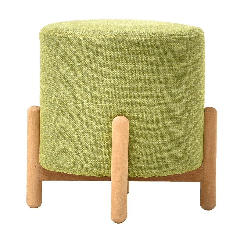 积木部落客厅家用小凳子布艺圆椅休闲板凳穿鞋简约现代木凳换鞋实木沙发凳矮凳