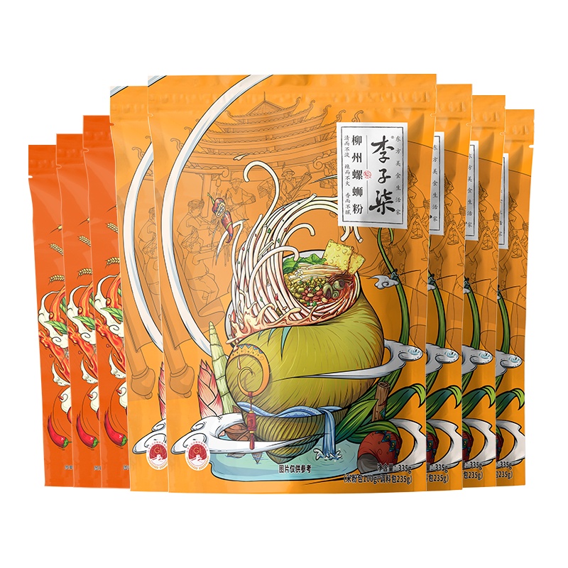 李子柒柳州螺蛳粉335g*5袋+李子柒红油面皮148g*3袋