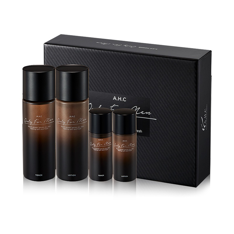 AHC 男士黑色谷物萃取 水乳护肤套盒 补水控油