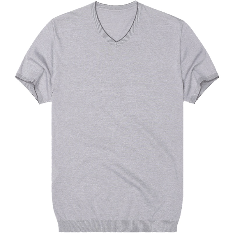 布先生新款纯棉短袖T恤 V领简约纯色夏季衣服男上装 AT10579